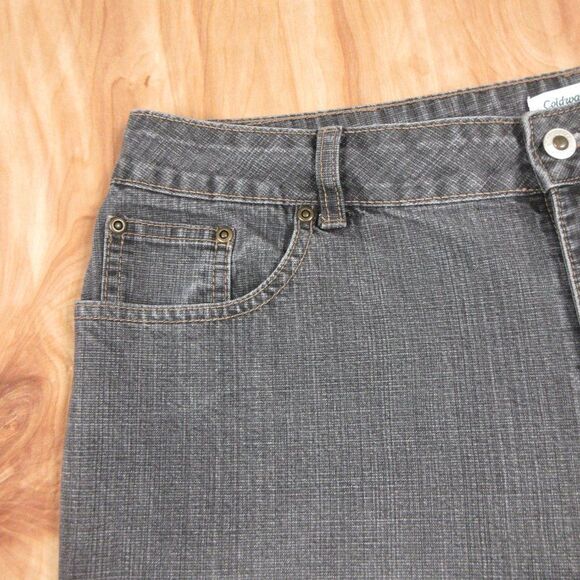 COLDWATER CREEK Natural Waist Bootcut Jeans Sz 16 Wide Leg Black Denim H17600 - Picture 7 of 16